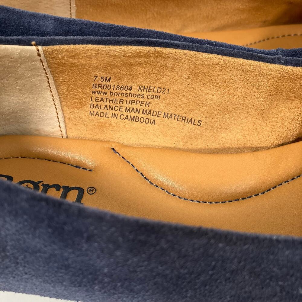 Born Beca Sz 7.5 Suede Slip-On Ballet Flats Blue Comfy Padded Insole - Picture 8 of 16